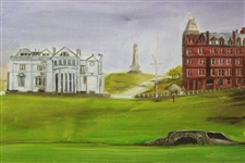 St Andrews Swilken Bridge & R&A Clubhouse Oil Painting On Canvas