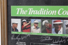 Arnold Palmer , Gary Player, And 7 Others Signed 1989 Us Senior Open Championship Poster -Framed JSA ALOA 