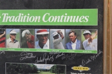 Arnold Palmer , Gary Player, And 7 Others Signed 1989 Us Senior Open Championship Poster -Framed JSA ALOA 
