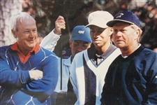 Tiger Woods, Jack Nicklaus & Arnold Palmer Masters Framed Photo