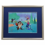 1992 Warner Bros Bugs Bunny & Taz on Golf Course Ltd Ed 853/2500 Sericel - Framed
