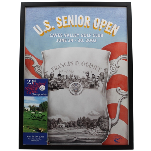Don Pooley Signed 2002 US Sr Open at Caves Valley Booklet w/Poster - Framed JSA ALOA