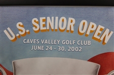 Don Pooley Signed 2002 US Sr Open at Caves Valley Booklet w/Poster - Framed JSA ALOA