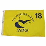 Gary Player Signed 2002 US Senior Open at Caves Valley Yellow Screen Flag JSA ALOA