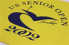 Gary Player Signed 2002 US Senior Open at Caves Valley Yellow Screen Flag JSA ALOA
