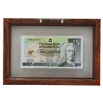 Jack Nicklaus with Claret Cup & R&A Clubhouse Five Pound RBS Note JWN0358245 - Framed