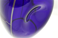 c.1918 Blue Glass 'One up and two to go' Etched Silver Overlay Pinch Decanter w/Stopper