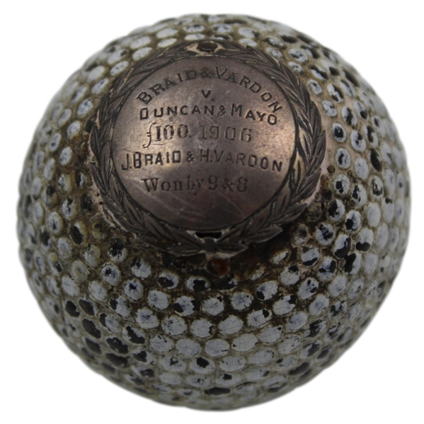 Harry Vardon w/Braid 1906 Challenge Match vs Duncan & Mayo Winning Used The Colonel Golf Ball