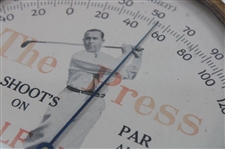 Walter Hagen 'The Press Golf Shoot's Par An All Golf News' Thermometer by Lakeside Mfg. Co. Chicago