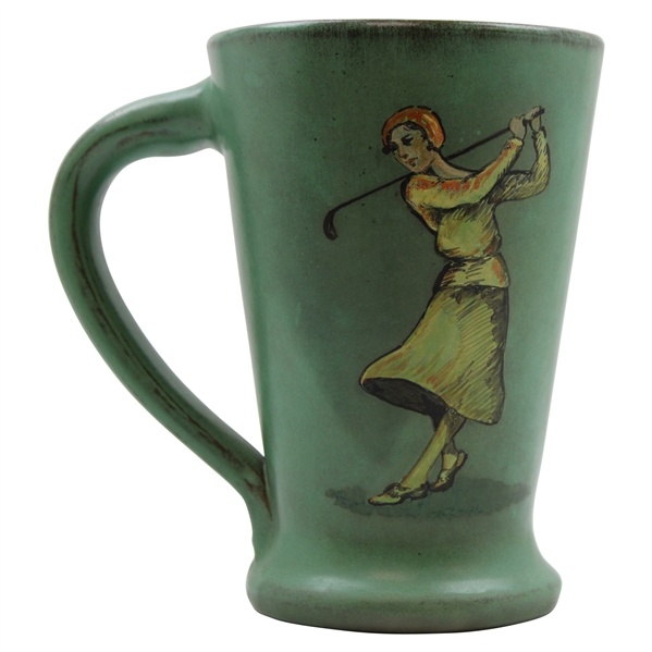 Catalina Descanso Matte Green Female Golfer Post-Swing Mug