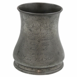 1902 Bon Air GC Womens Handicap Runner-Up Prize Trophy Stein Won by Grace V.N. Stults