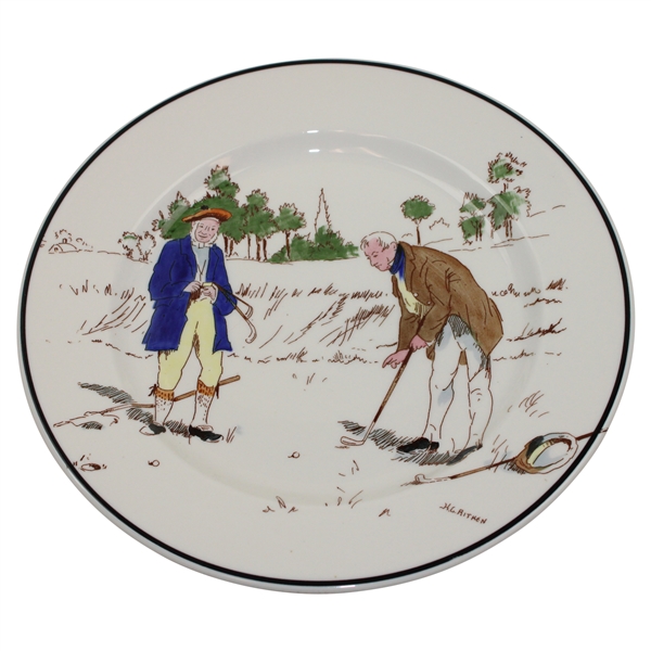 Scottish Golfers Putting Reproduction Etchings by H.G. Aitken Ceramic Plate
