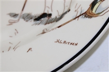 Scottish Golfers Putting Reproduction Etchings by H.G. Aitken Ceramic Plate