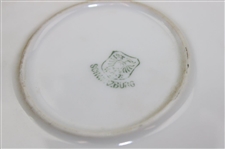 Hanging Porcelain Red Coat Lay Golfer Plate Made by Schwarzburg with Gilded Decoration