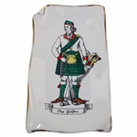 Hand Painted The Golfer Scottish Golfer w/Golf Bag, Clubs & Balls Square Ceramic Plate - Made in Italy