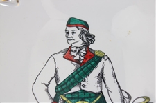 Hand Painted 'The Golfer' Scottish Golfer w/Golf Bag, Clubs & Balls Square Ceramic Plate - Made in Italy