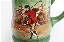 Hand Painted Ceramic 'Sigillvm - Universitatis - Princeton iensis' Golf Stein with Red Jacket Golfer