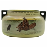 Vintage Royal Doulton Oval Porcelain 2-Handle Cup with Golf Scene by Charles Dana Gibson