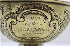 1907 N.G.C. Ladies Handicap Gross Score Trophy Cup w/Lady Golfer Won by Alice O'Mann