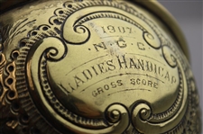 1907 N.G.C. Ladies Handicap Gross Score Trophy Cup w/Lady Golfer Won by Alice O'Mann