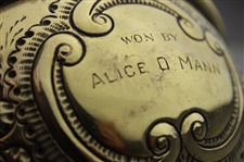 1907 N.G.C. Ladies Handicap Gross Score Trophy Cup w/Lady Golfer Won by Alice O'Mann