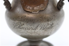 1902 Clifton Golf Club Handicap Bogey Three-Handled Pewter Trophy Cup Won by Howard White