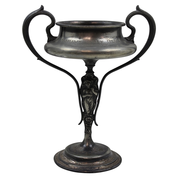 1907 Mohawk Golf Club August Cup Sivlerplate Trophy Won by M.C. Fitzgerald
