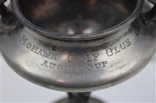 1907 Mohawk Golf Club August Cup Sivlerplate Trophy Won by M.C. Fitzgerald