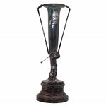 1933 Cavalier Easter Tournament Trophy w/Golf Club Handles & Post-Swing Golfer Won by No Name
