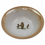 Vintage Steubenville China Ceramic Bowl with Golfer, Scorer & Caddy in Center