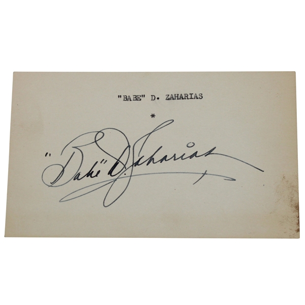 Babe Zaharias Signed 3x5 Card JSA ALOA