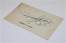 Babe Zaharias Signed 3x5 Card JSA ALOA