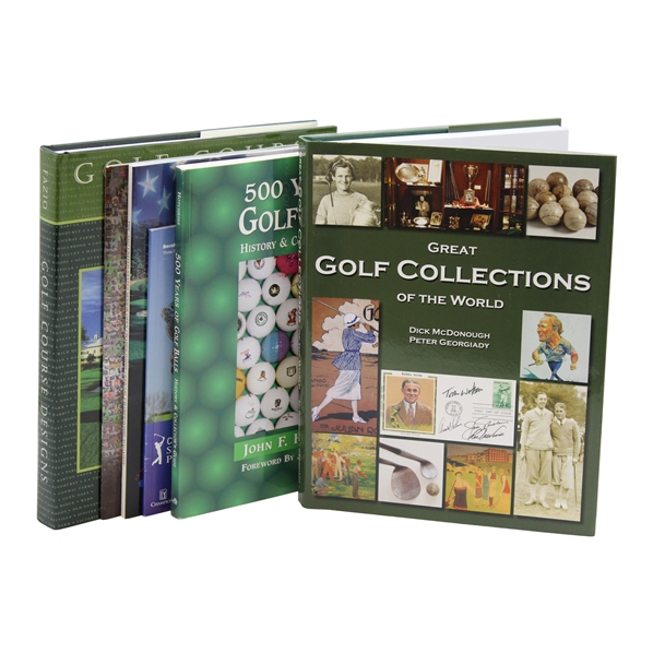 Six (6) Various Golf Books inc Golf Collectibles, 500yrs Golf Balls, Golf Course Designs & more