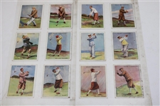 Twenty Four (24) 1930 Wills Cigarettes Famous Golfers Cards incl. Hagen & Vardon - Laminated