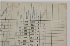 Rare Horton Smith Signed 1934 Augusta National Golf Club Scorecard - Only One Known