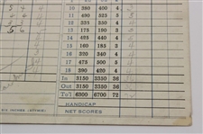 Rare Horton Smith Signed 1934 Augusta National Golf Club Scorecard - Only One Known