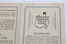 Rare Horton Smith Signed 1934 Augusta National Golf Club Scorecard - Only One Known