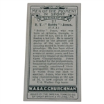WA & AC Churchman Imperial Tobacco Card Men Of The Moment In Sport #27 Bobby Jones