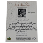 Jack Nicklaus Signed Ltd Ed 25/50 2001 Upper Deck Golf Gallery Card