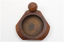 Golf Themed Wood Carved Ash Tray with '1935 US Open' Engraving