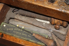 c.1890 Golf Clubmaker's Multi-Level & Multi-Function Wood Bench w/Equipment, Tools & Materials
