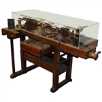 c.1890 Golf Clubmaker's Multi-Level & Multi-Function Wood Bench w/Equipment, Tools & Materials