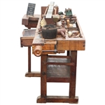 c.1890 Golf Clubmaker's Multi-Level & Multi-Function Wood Bench w/Equipment, Tools & Materials