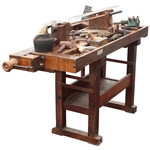 c.1890 Golf Clubmaker's Multi-Level & Multi-Function Wood Bench w/Equipment, Tools & Materials