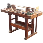 c.1890 Golf Clubmaker's Multi-Level & Multi-Function Wood Bench w/Equipment, Tools & Materials