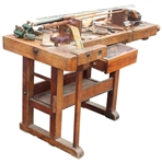 c.1890 Golf Clubmaker's Multi-Level & Multi-Function Wood Bench w/Equipment, Tools & Materials