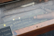 c.1890 Golf Clubmaker's Multi-Level & Multi-Function Wood Bench w/Equipment, Tools & Materials