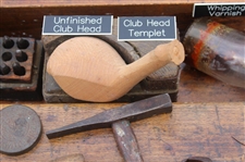 c.1890 Golf Clubmaker's Multi-Level & Multi-Function Wood Bench w/Equipment, Tools & Materials