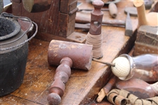 c.1890 Golf Clubmaker's Multi-Level & Multi-Function Wood Bench w/Equipment, Tools & Materials