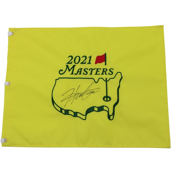 Hideki Matsuyama Signed 2021 Masters Tournament Embroidered Flag JSA ALOA